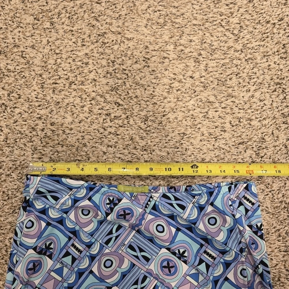 Sigrid Olsen Below Knee Multicolor Maxi Skirt Size L With Front Slit
